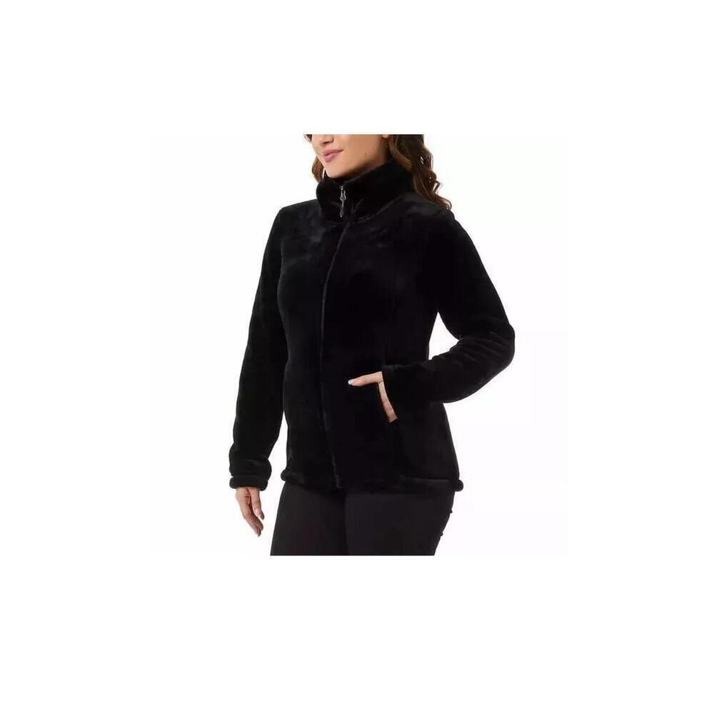 32 Degrees Heat Women's Plush Faux Fur Teddy Jacket, Black, Size L . BC - Picture 2 of 2